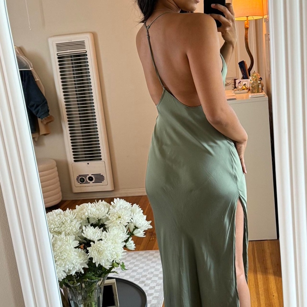 Tru Blu Satin Midi Dress